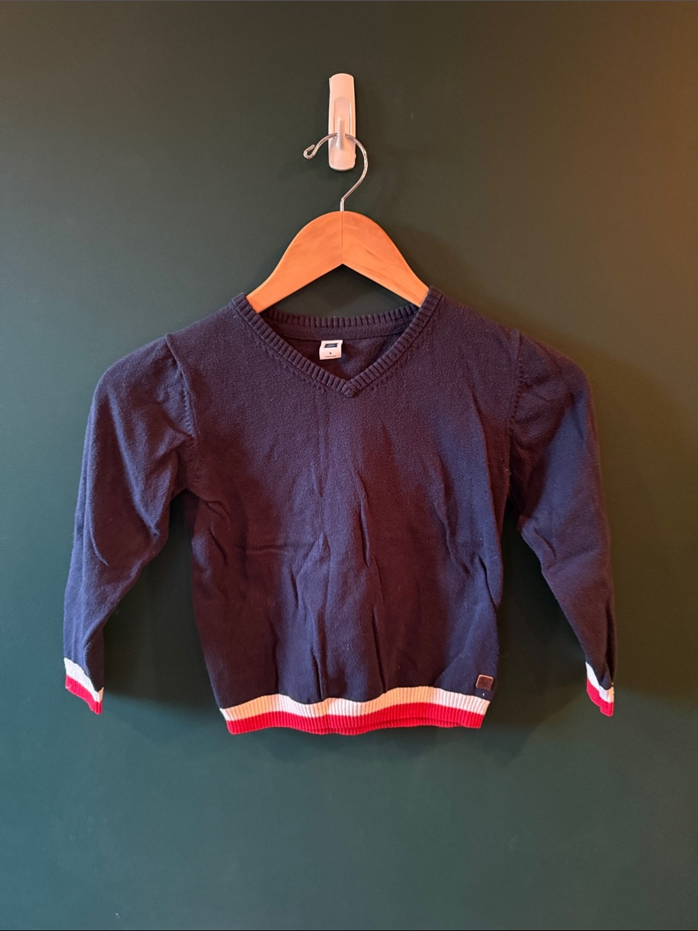 Janie and Jack Boys Navy V-Neck Sweater Size 6